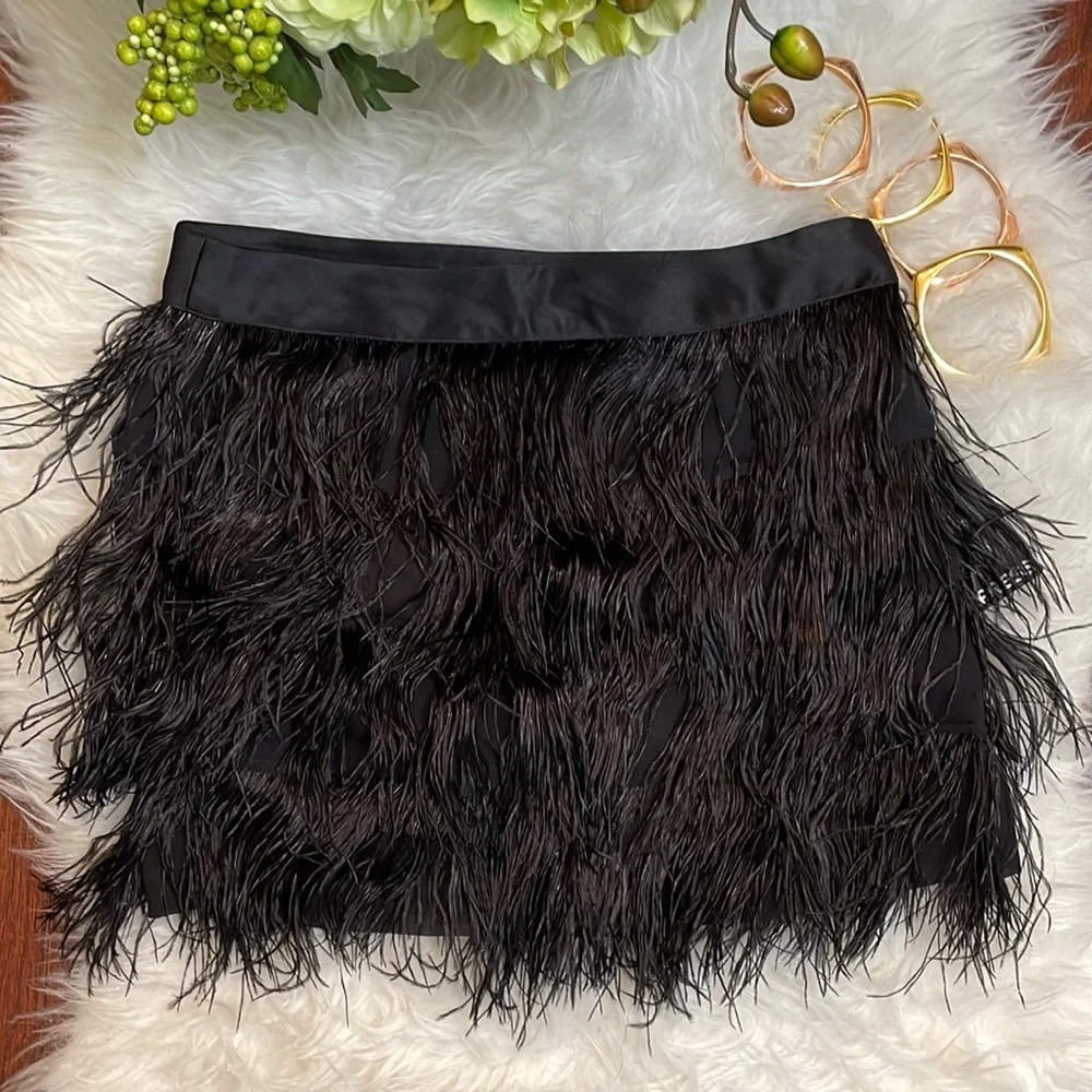 Express Ostrich Feathered Skirt - Picture 1 of 14